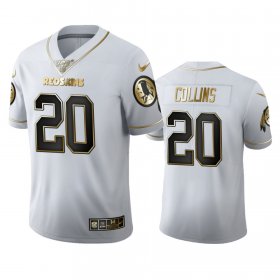 Wholesale Cheap Washington Redskins #20 Landon Collins Men\'s Nike White Golden Edition Vapor Limited NFL 100 Jersey