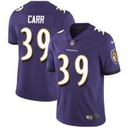 Wholesale Cheap Nike Ravens #39 Brandon Carr Purple Team Color Youth Stitched NFL Vapor Untouchable Limited Jersey
