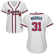 Wholesale Cheap Braves #31 Greg Maddux White Home Women's Stitched MLB Jersey