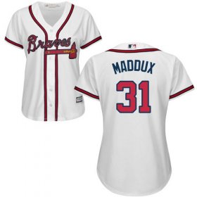 Wholesale Cheap Braves #31 Greg Maddux White Home Women\'s Stitched MLB Jersey