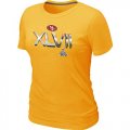 Wholesale Cheap Women's San Francisco 49ers Super Bowl XLVII On Our Way T-Shirt Yellow