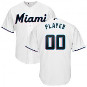 Wholesale Cheap Marlins Personalized Home 2019 Cool Base White MLB Jersey (S-3XL)