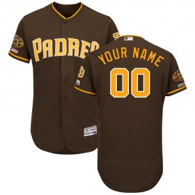 Wholesale Cheap San Diego Padres Majestic Alternate Flex Base Authentic Collection Custom Jersey Brown