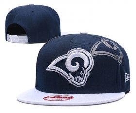 Wholesale Cheap NFL Los Angeles Rams Team Logo Navy Silver Adjustable Hat