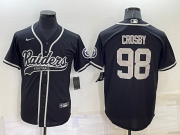 Wholesale Men's Las Vegas Raiders #98 Maxx Crosby Black Stitched MLB Cool Base Nike Baseball Jersey