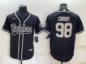 Wholesale Men\'s Las Vegas Raiders #98 Maxx Crosby Black Stitched MLB Cool Base Nike Baseball Jersey