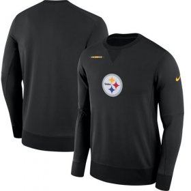 Wholesale Cheap Men\'s Pittsburgh Steelers Nike Black Sideline Team Logo Performance Sweatshirt