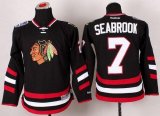 Wholesale Cheap Blackhawks #7 Brent Seabrook Black 2014 Stadium Series Stitched Youth NHL Jersey