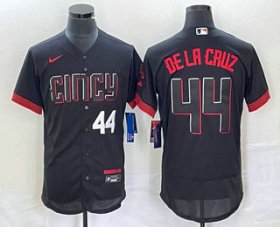 Wholesale Cheap Men\'s Cincinnati Reds #44 Elly De La Cruz Number Black 2023 City Connect Flex Base Stitched Baseball Jersey