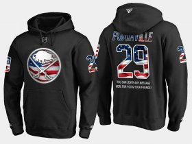 Wholesale Cheap Sabres #29 Jason Pominville NHL Banner Wave Usa Flag Black Hoodie