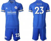 Wholesale Cheap Men 2020-2021 club Leicester City home 23 blue Soccer Jerseys