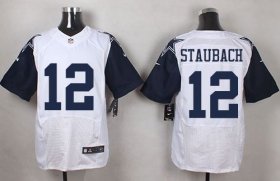 Wholesale Cheap Nike Cowboys #12 Roger Staubach White Men\'s Stitched NFL Elite Rush Jersey