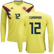 Wholesale Cheap Colombia #12 Cuadrado Home Long Sleeves Soccer Country Jersey
