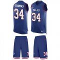 Wholesale Cheap Nike Bills #34 Thurman Thomas Royal Blue Team Color Men's Stitched NFL Limited Tank Top Suit Jersey