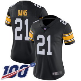 Wholesale Cheap Nike Steelers #21 Sean Davis Black Alternate Women\'s Stitched NFL 100th Season Vapor Limited Jersey