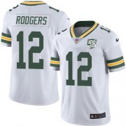 Wholesale Cheap Nike Packers #12 Aaron Rodgers White Men's 100th Season Stitched NFL Vapor Untouchable Limited Jersey