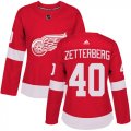 Wholesale Cheap Adidas Red Wings #40 Henrik Zetterberg Red Home Authentic Women's Stitched NHL Jersey