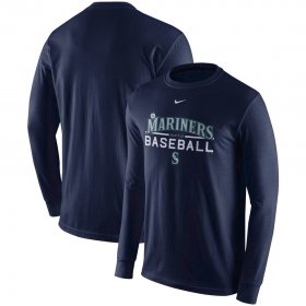Wholesale Cheap Seattle Mariners Nike Practice Long Sleeve T-Shirt Navy
