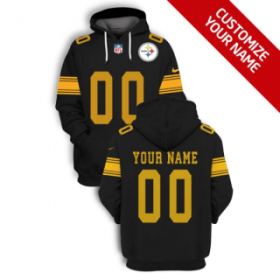 Wholesale Cheap Men\'s Pittsburgh Steelers Active Player Black Custom 2021 Pullover Hoodie
