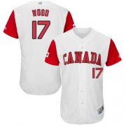 Wholesale Cheap Team Canada #17 Eric Wood White 2017 World MLB Classic Authentic Stitched MLB Jersey
