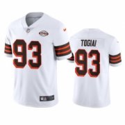 Wholesale Cheap Cleveland Browns 93 Tommy Togiai Nike 1946 Collection Alternate Vapor Limited NFL Jersey White