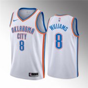 Wholesale Cheap Men's Oklahoma City Thunder #8 Jalen Williams White Association Edition Stitched Basketball Jersey