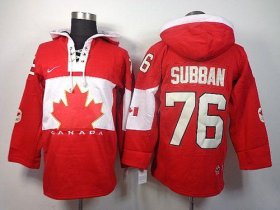 Wholesale Cheap Olympic CA. #76 P.K Subban Red Sawyer Hooded Sweatshirt Stitched NHL Jersey