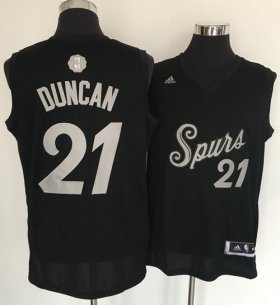 Wholesale Cheap Men\'s San Antonio Spurs #21 Tim Duncan adidas Black 2016 Christmas Day Stitched NBA Swingman Jersey