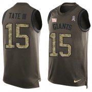 Wholesale Cheap Nike Giants #15 Golden Tate Green Men's Stitched NFL Limited Salute To Service Tank Top Jersey