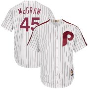 Wholesale Cheap Philadelphia Phillies #45 Tug McGraw Majestic Cooperstown Collection Cool Base Player Jersey White
