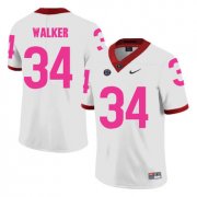 Wholesale Cheap Georgia Bulldogs 34 Herschel Walker White Breast Cancer Awareness College Football Jersey