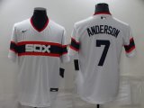 Wholesale Cheap Men's Chicago White Sox #7 Tim Anderson White Pullover Stitched MLB Cool Base Nike Jersey