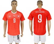 Wholesale Cheap Switzerland #9 Seferovic Red Home Soccer Country Jersey