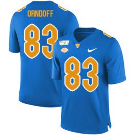 Wholesale Cheap Pittsburgh Panthers 83 Scott Orndoff Blue 150th Anniversary Patch Nike College Football Jersey