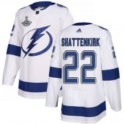 Cheap Adidas Lightning #22 Kevin Shattenkirk White Road Authentic Youth 2020 Stanley Cup Champions Stitched NHL Jersey