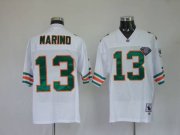 Wholesale Cheap Mitchell and Ness Dolphins Dan Marino #13 White Stitched 75TH Anniversary NFL Jersey
