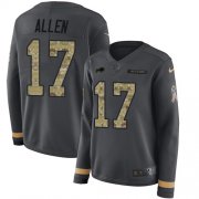 Wholesale Cheap Nike Bills #17 Josh Allen Anthracite Salute to Service Women's Stitched NFL Limited Therma Long Sleeve Jersey