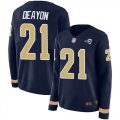 Wholesale Cheap Nike Rams #21 Donte Deayon Navy Blue Team Color Women's Stitched NFL Limited Therma Long Sleeve Jersey
