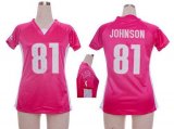 Wholesale Cheap Nike Lions #81 Calvin Johnson Pink Draft Him Name & Number Top Women's Stitched NFL Elite Jersey