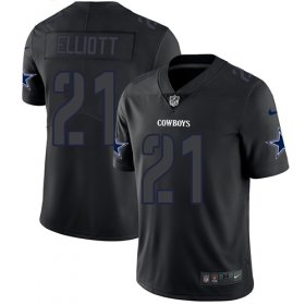 Wholesale Cheap Nike Cowboys #21 Ezekiel Elliott Black Men\'s Stitched NFL Limited Rush Impact Jersey
