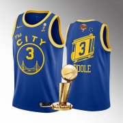 Wholesale Cheap Mens Golden State Warriors #3 Jordan Poole Royal 2022 NBA Finals Champions Stitched Jersey
