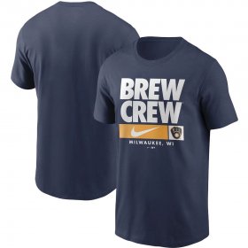 Wholesale Cheap Milwaukee Brewers Nike Local Nickname T-Shirt Navy