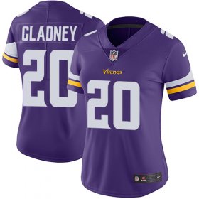 Wholesale Cheap Nike Vikings #20 Jeff Gladney Purple Team Color Women\'s Stitched NFL Vapor Untouchable Limited Jersey