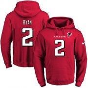 Wholesale Cheap Nike Falcons #2 Matt Ryan Red Name & Number Pullover NFL Hoodie