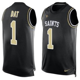 Wholesale Cheap Nike Saints #1 Who Dat Black Team Color Men\'s Stitched NFL Limited Tank Top Jersey