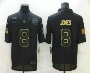 Wholesale Cheap Men's New York Giants #8 Daniel Jones Black 2020 Salute To Service Stitched NFL Nike Limited Jersey