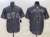 Cheap Men's New York Mets #4 Francisco Alvarez Gray 2024 City Connect Cool Base Stitched Jersey