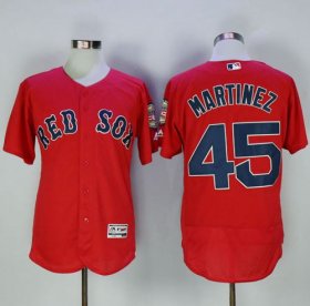 Wholesale Cheap Red Sox #45 Pedro Martinez Red Flexbase Authentic Collection Stitched MLB Jersey