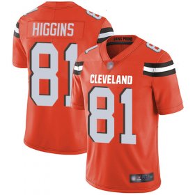 Wholesale Cheap Nike Browns #81 Rashard Higgins Orange Alternate Men\'s Stitched NFL Vapor Untouchable Limited Jersey