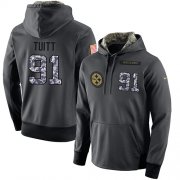 Wholesale Cheap NFL Men's Nike Pittsburgh Steelers #91 Stephon Tuitt Stitched Black Anthracite Salute to Service Player Performance Hoodie